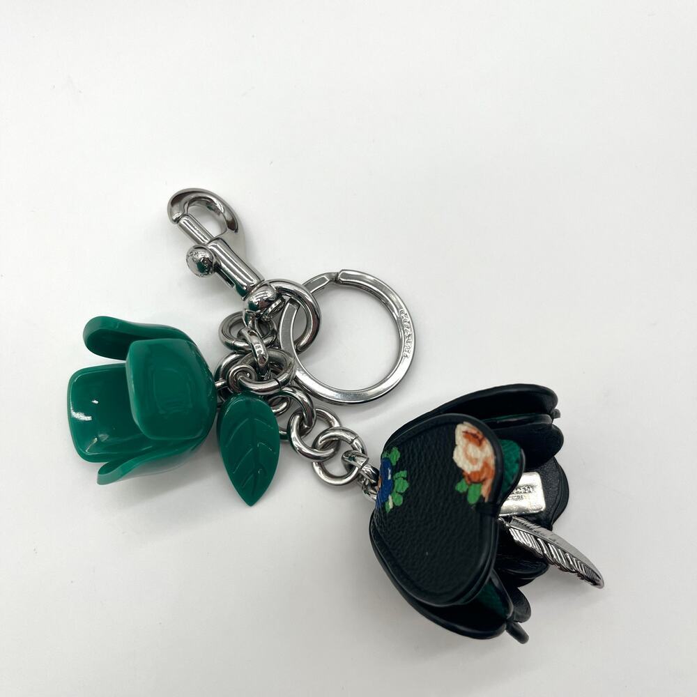 COACH Tea Rose Floral Bag Charm, Rare - Picture 7 of 9